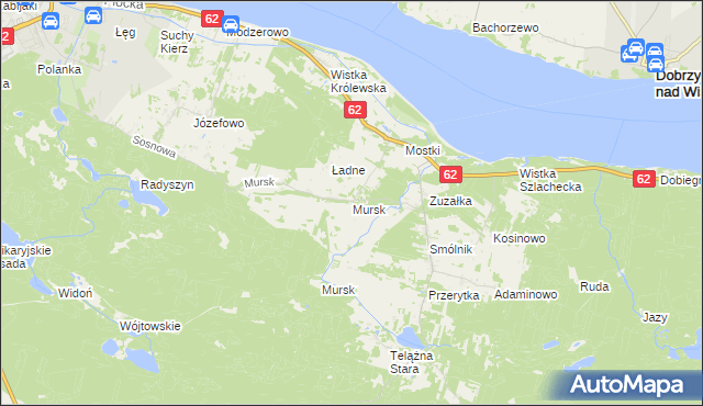 mapa Mursk gmina Włocławek, Mursk gmina Włocławek na mapie Targeo