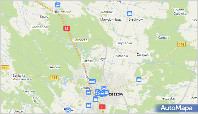 mapa Myje, Myje na mapie Targeo