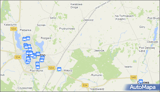 mapa Myśliwiec, Myśliwiec na mapie Targeo