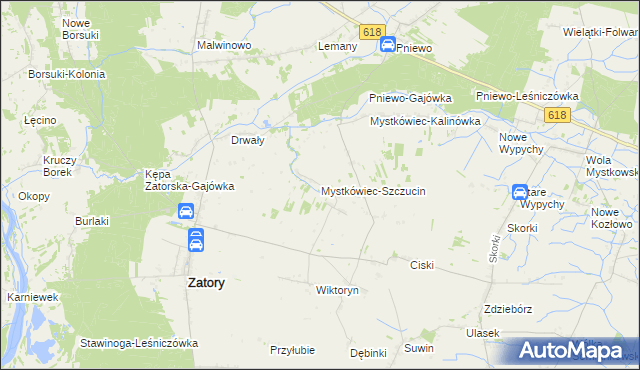 mapa Mystkówiec-Szczucin, Mystkówiec-Szczucin na mapie Targeo