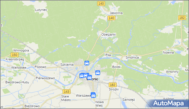 mapa Nadolnik gmina Wronki, Nadolnik gmina Wronki na mapie Targeo