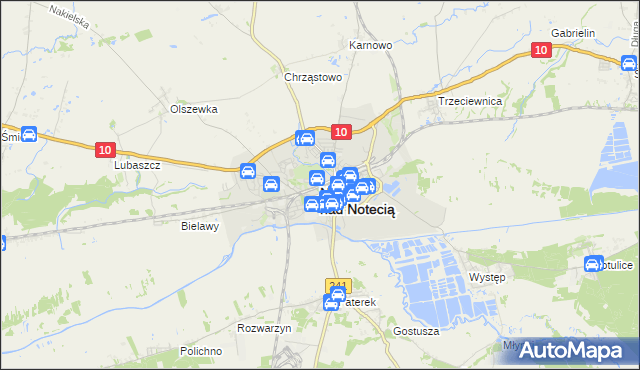 mapa Nakło nad Notecią, Nakło nad Notecią na mapie Targeo