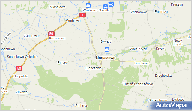 mapa Naruszewo, Naruszewo na mapie Targeo