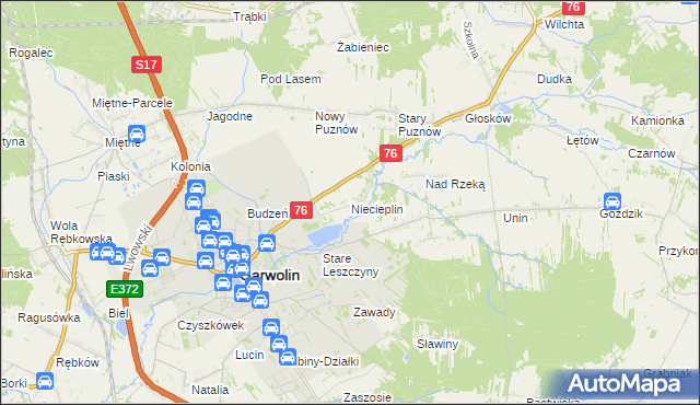 mapa Niecieplin, Niecieplin na mapie Targeo