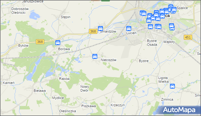 mapa Nieciszów, Nieciszów na mapie Targeo
