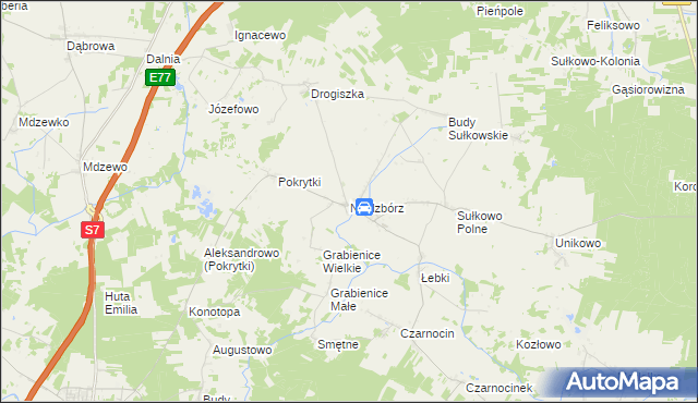 mapa Niedzbórz, Niedzbórz na mapie Targeo