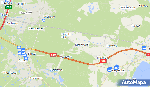 mapa Niedźwiedź gmina Kobylanka, Niedźwiedź gmina Kobylanka na mapie Targeo