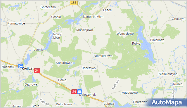 mapa Niemierzewo, Niemierzewo na mapie Targeo