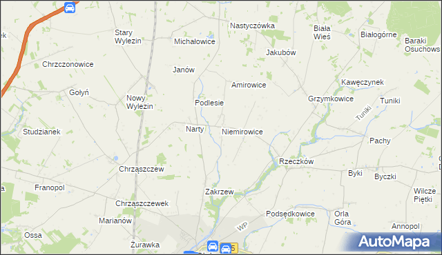mapa Niemirowice, Niemirowice na mapie Targeo