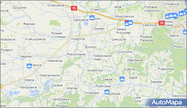 mapa Nieszkowice Małe, Nieszkowice Małe na mapie Targeo