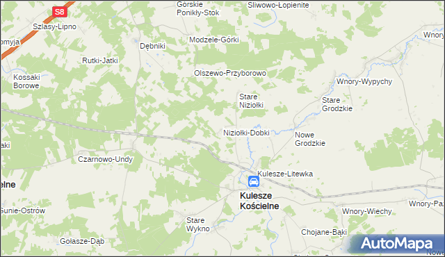 mapa Niziołki-Dobki, Niziołki-Dobki na mapie Targeo