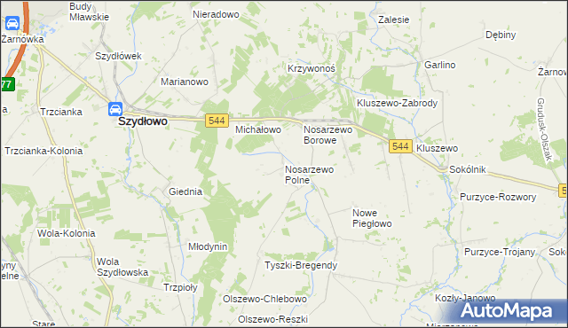 mapa Nosarzewo Polne, Nosarzewo Polne na mapie Targeo