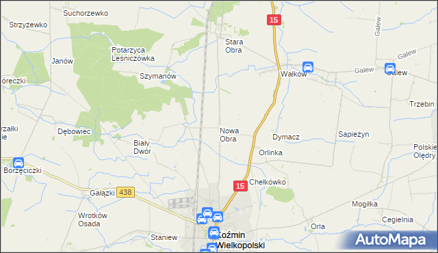 mapa Nowa Obra gmina Koźmin Wielkopolski, Nowa Obra gmina Koźmin Wielkopolski na mapie Targeo