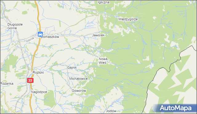 mapa Nowa Wieś gmina Międzylesie, Nowa Wieś gmina Międzylesie na mapie Targeo