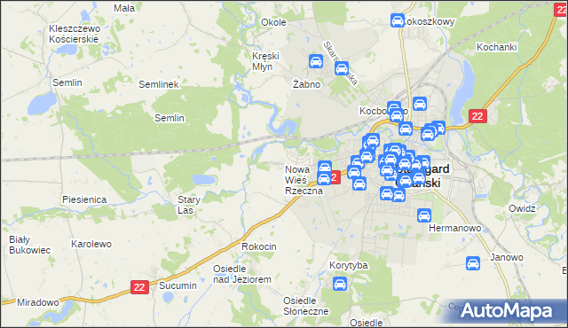 mapa Nowa Wieś Rzeczna, Nowa Wieś Rzeczna na mapie Targeo