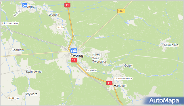 mapa Nowa Wieś Tworoska, Nowa Wieś Tworoska na mapie Targeo