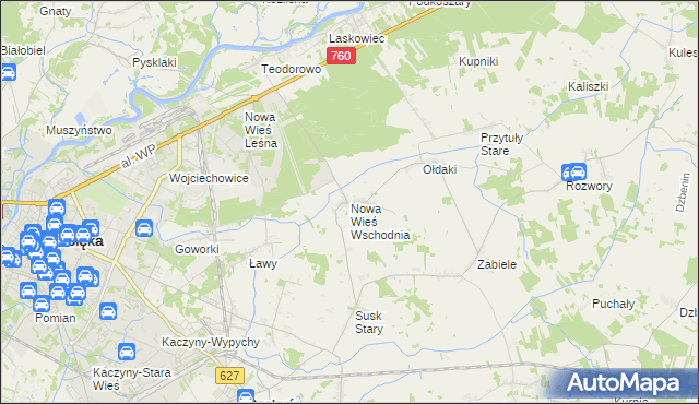 mapa Nowa Wieś Wschodnia, Nowa Wieś Wschodnia na mapie Targeo