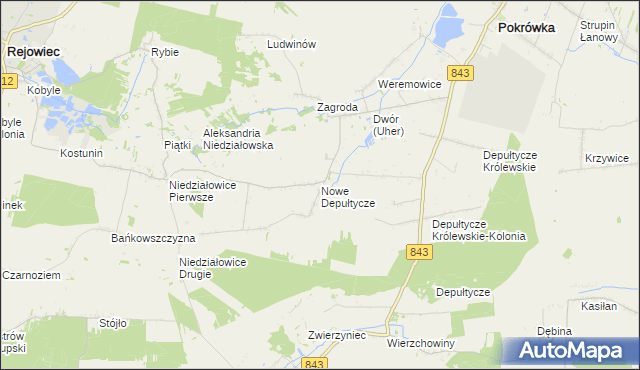 mapa Nowe Depułtycze, Nowe Depułtycze na mapie Targeo