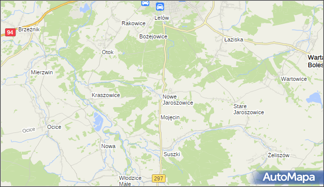 mapa Nowe Jaroszowice, Nowe Jaroszowice na mapie Targeo