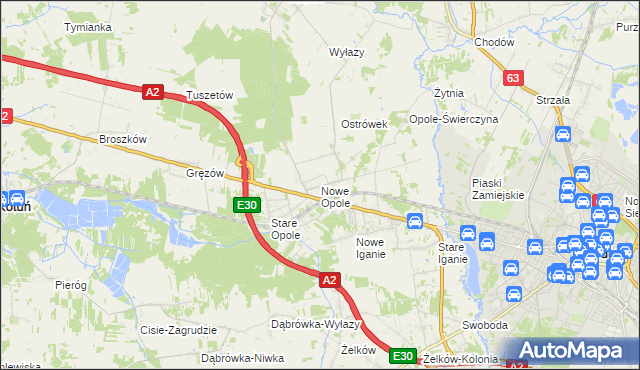 mapa Nowe Opole, Nowe Opole na mapie Targeo