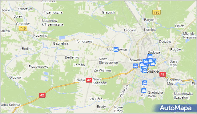 mapa Nowe Sierosławice, Nowe Sierosławice na mapie Targeo