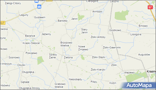 mapa Nowe Żmijewo, Nowe Żmijewo na mapie Targeo