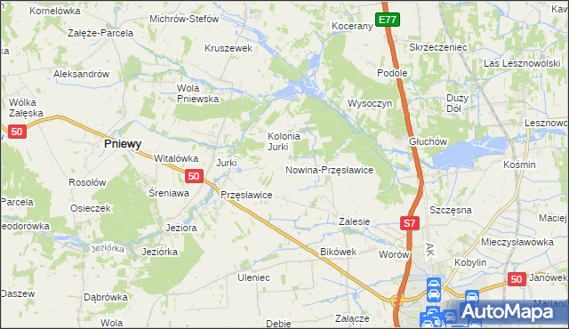 mapa Nowina-Przęsławice, Nowina-Przęsławice na mapie Targeo