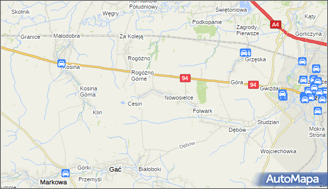 mapa Nowosielce gmina Przeworsk, Nowosielce gmina Przeworsk na mapie Targeo