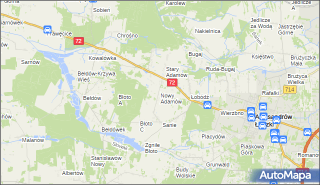 mapa Nowy Adamów, Nowy Adamów na mapie Targeo