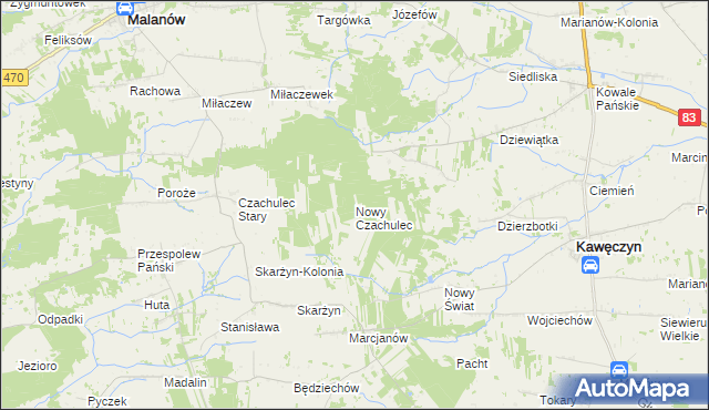 mapa Nowy Czachulec, Nowy Czachulec na mapie Targeo