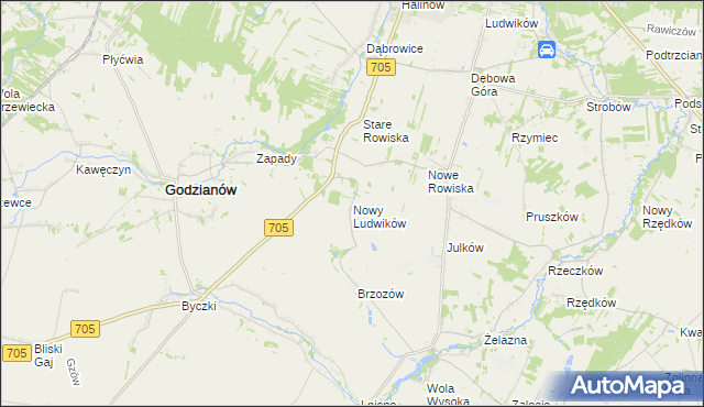 mapa Nowy Ludwików, Nowy Ludwików na mapie Targeo