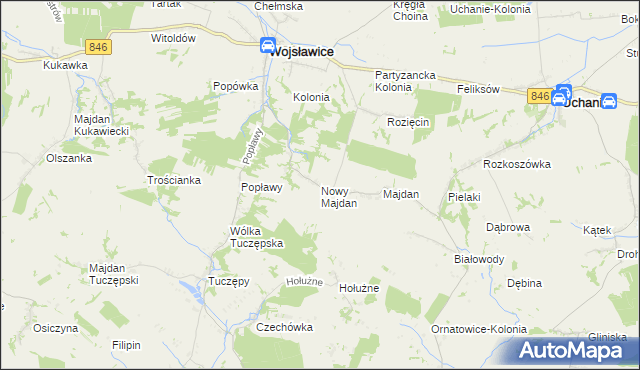 mapa Nowy Majdan, Nowy Majdan na mapie Targeo