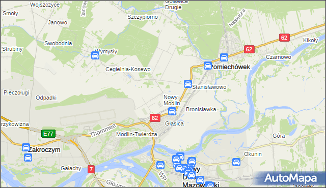 mapa Nowy Modlin, Nowy Modlin na mapie Targeo