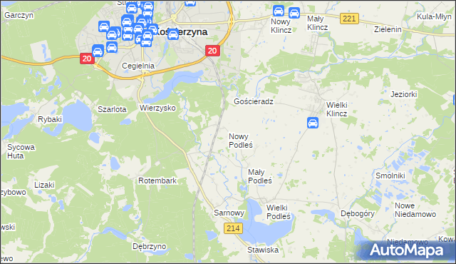 mapa Nowy Podleś, Nowy Podleś na mapie Targeo