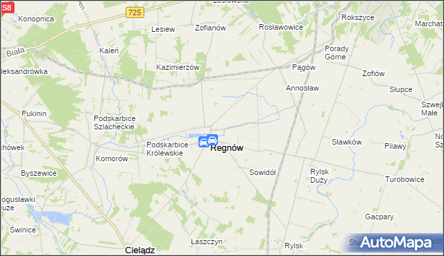 mapa Nowy Regnów, Nowy Regnów na mapie Targeo