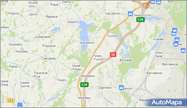 mapa Nowy Tuchom, Nowy Tuchom na mapie Targeo