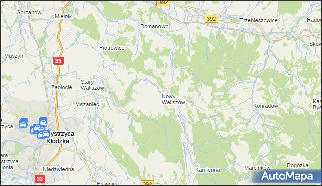 mapa Nowy Waliszów, Nowy Waliszów na mapie Targeo