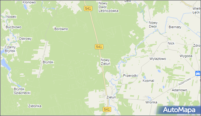 mapa Nowy Zieluń, Nowy Zieluń na mapie Targeo