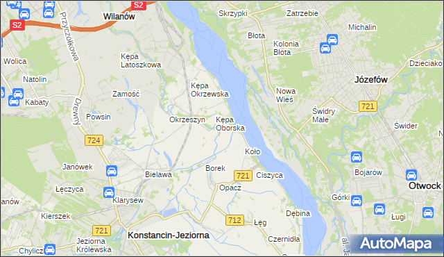 mapa Obórki gmina Konstancin-Jeziorna, Obórki gmina Konstancin-Jeziorna na mapie Targeo