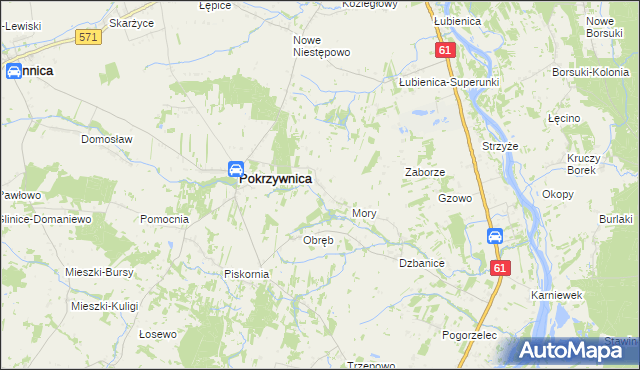 mapa Obrębek, Obrębek na mapie Targeo