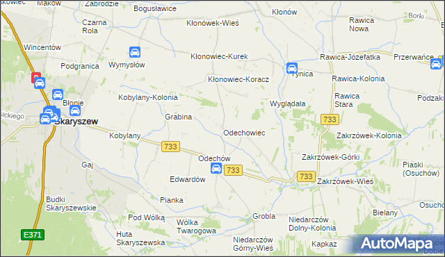 mapa Odechowiec, Odechowiec na mapie Targeo