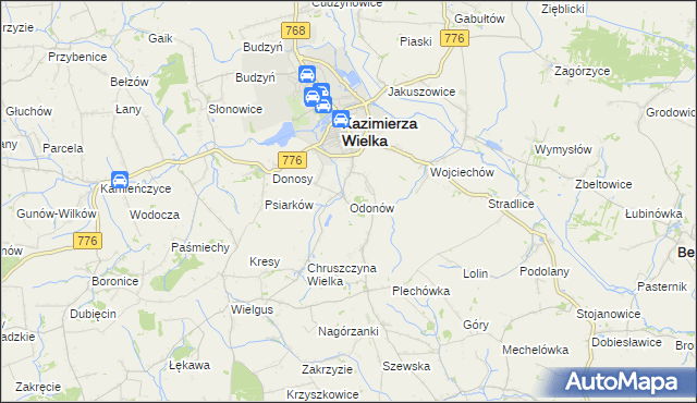 mapa Odonów, Odonów na mapie Targeo