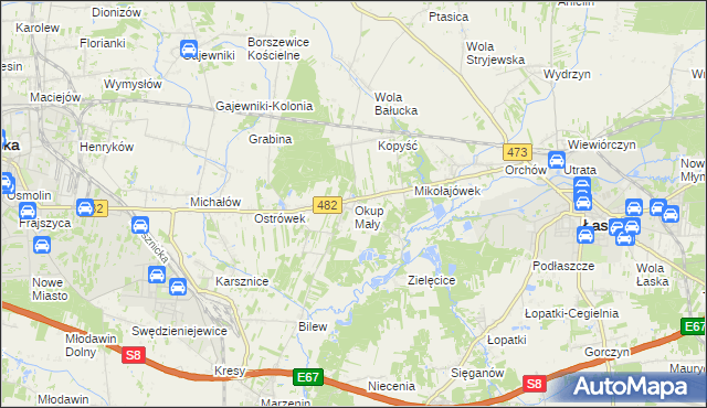 mapa Okup Mały, Okup Mały na mapie Targeo