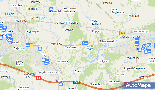 mapa Okup Wielki, Okup Wielki na mapie Targeo