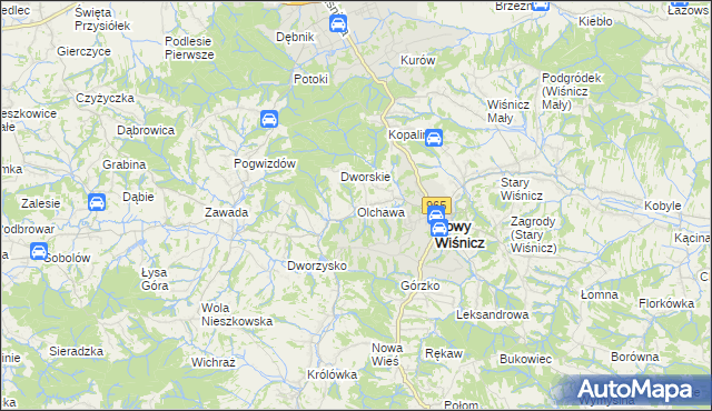 mapa Olchawa, Olchawa na mapie Targeo