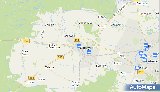 mapa Oleszyce, Oleszyce na mapie Targeo