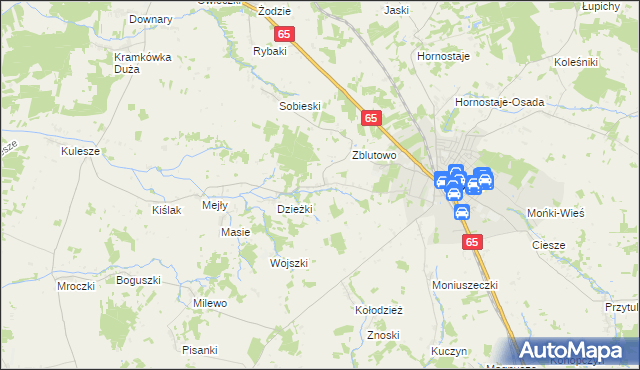 mapa Oliszki gmina Mońki, Oliszki gmina Mońki na mapie Targeo