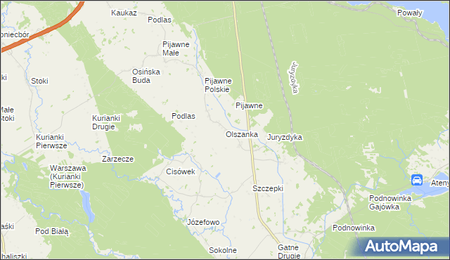 mapa Olszanka gmina Nowinka, Olszanka gmina Nowinka na mapie Targeo