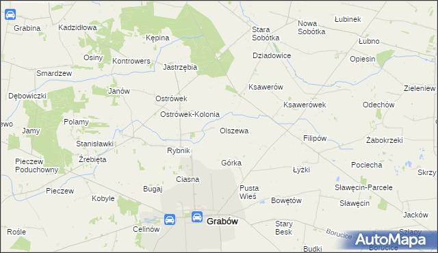 mapa Olszewa, Olszewa na mapie Targeo