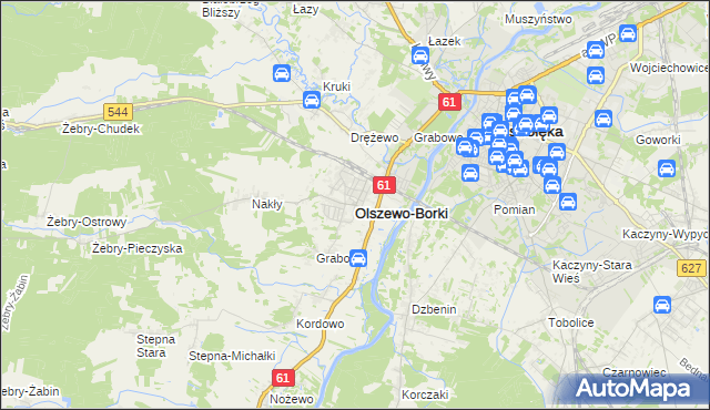 mapa Olszewo-Borki, Olszewo-Borki na mapie Targeo